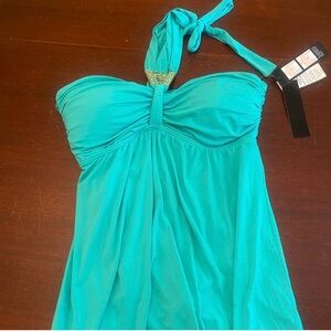 Carmen Marc Valvo Turquoise Convertible Swim suit Size 10
